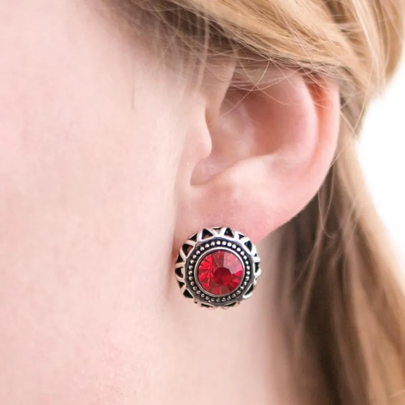 Single and Ready to Mingle Red Post Earrings