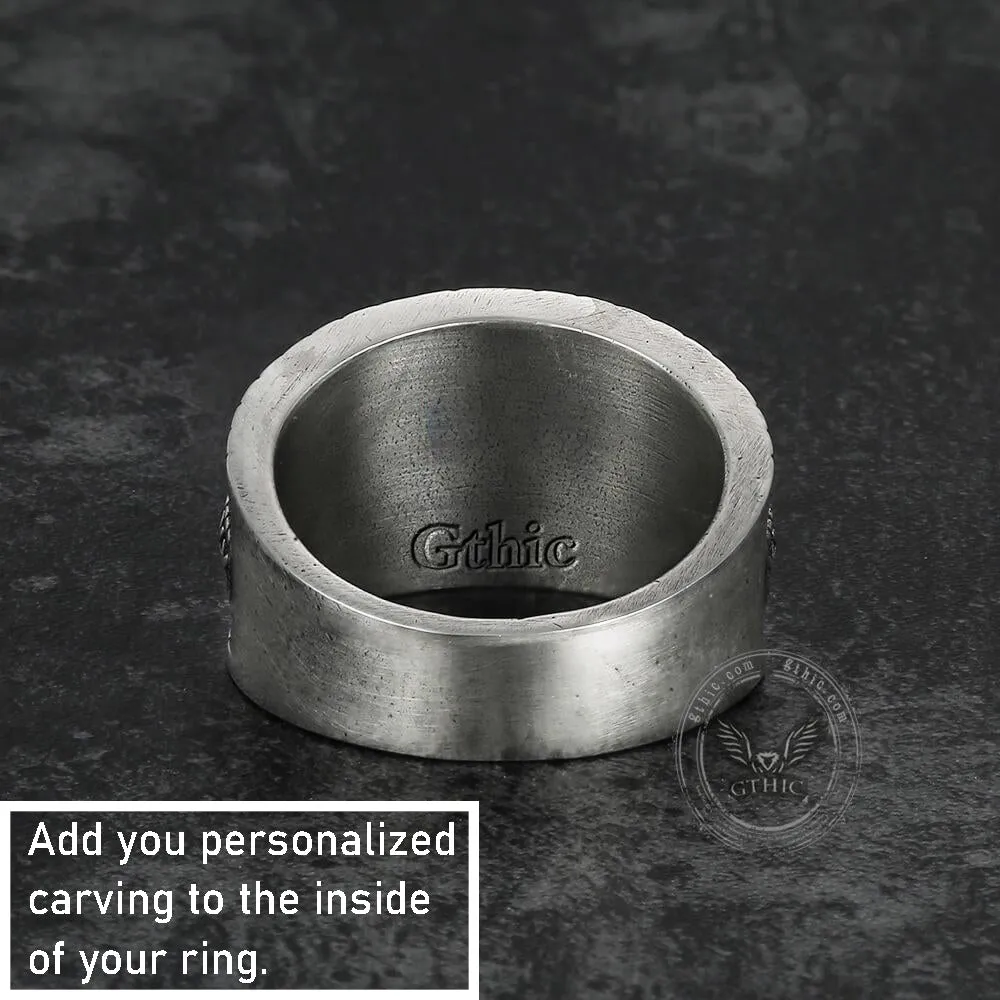 Spartan Knight Sterling Silver Skull Ring