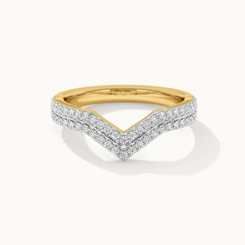 Stackable Chevron Diamond Band