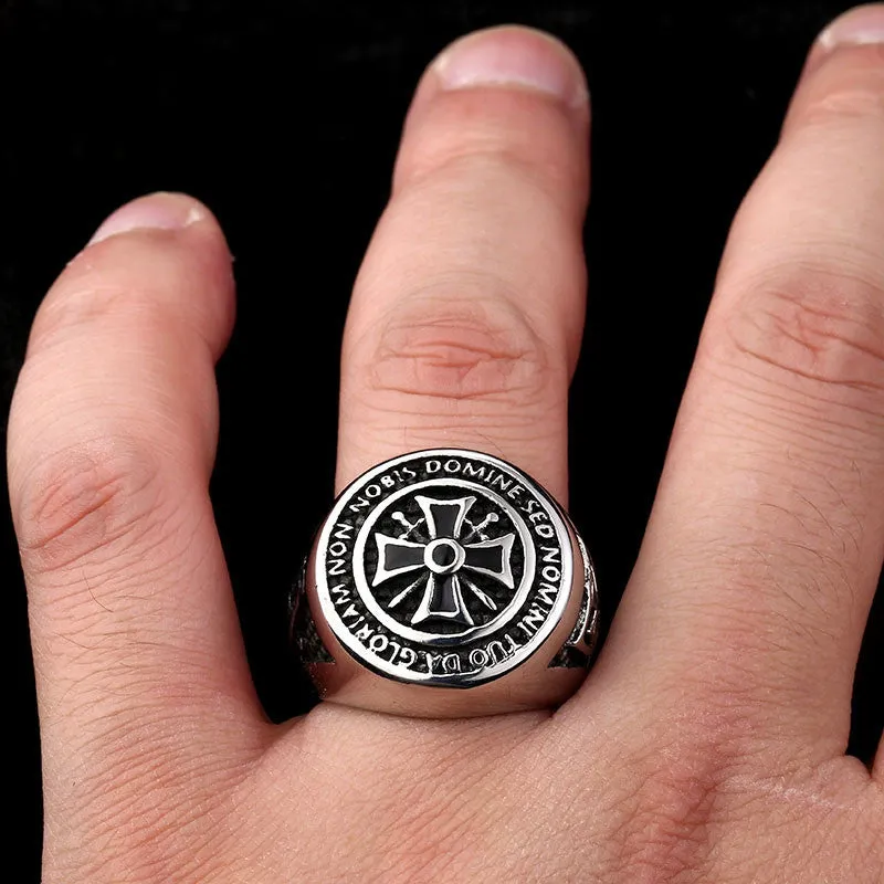 Steel soldier new arrvial men knights templars ring stainless steel high quality fashion jewelry popular ring