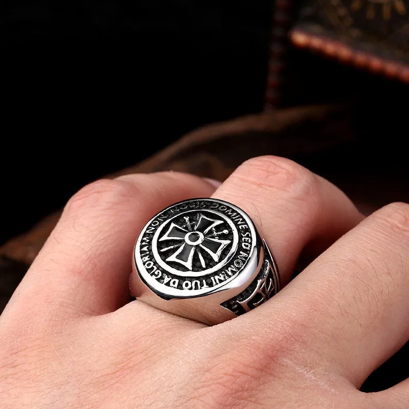 Steel soldier new arrvial men knights templars ring stainless steel high quality fashion jewelry popular ring