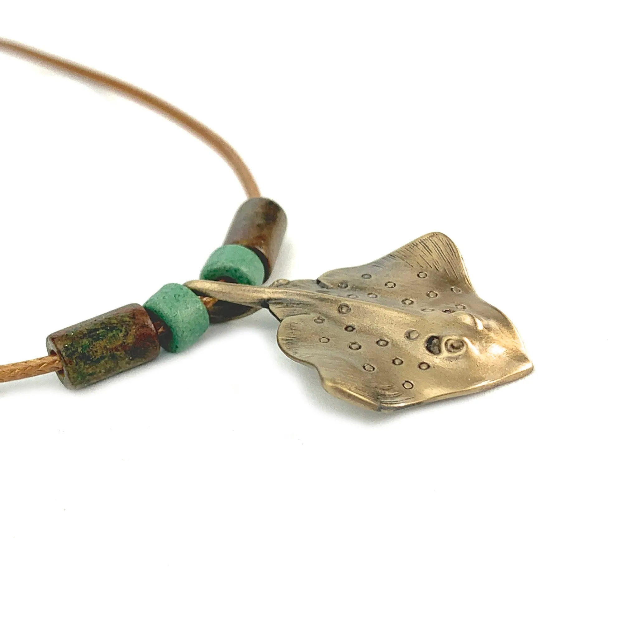 Stingray Necklace for Women Bronze- Stingray Pendant for Women, Stingray Jewelry, Stingray Pendant, Scuba Diving Jewelry, Bronze Jewelry