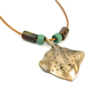 Stingray Necklace for Women Bronze- Stingray Pendant for Women, Stingray Jewelry, Stingray Pendant, Scuba Diving Jewelry, Bronze Jewelry