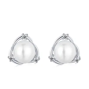 Swirl 6mm Freshwater Pearl Earrings