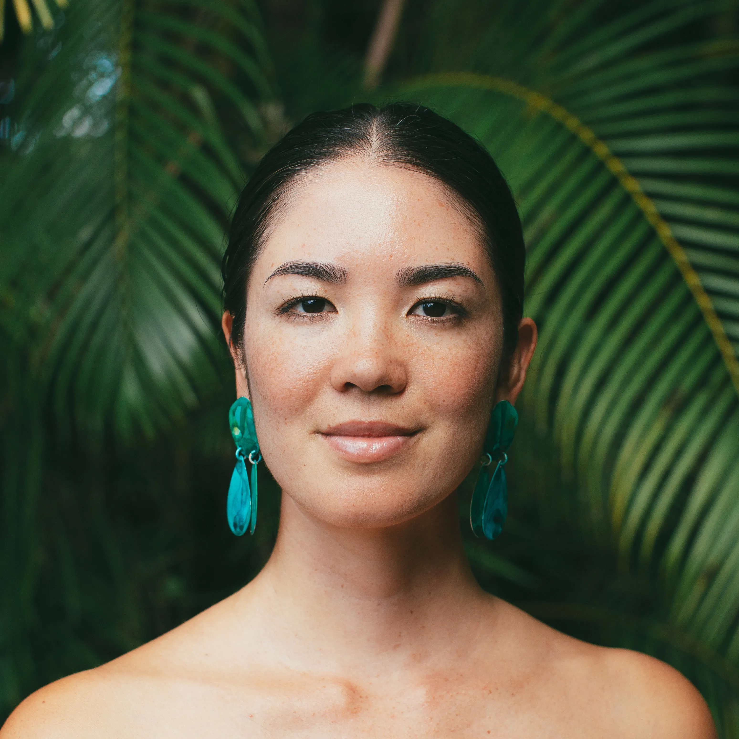 Teal Pebble Earrings