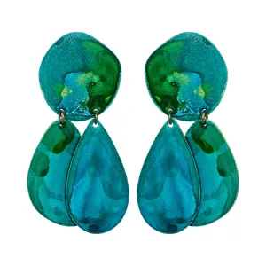 Teal Pebble Earrings