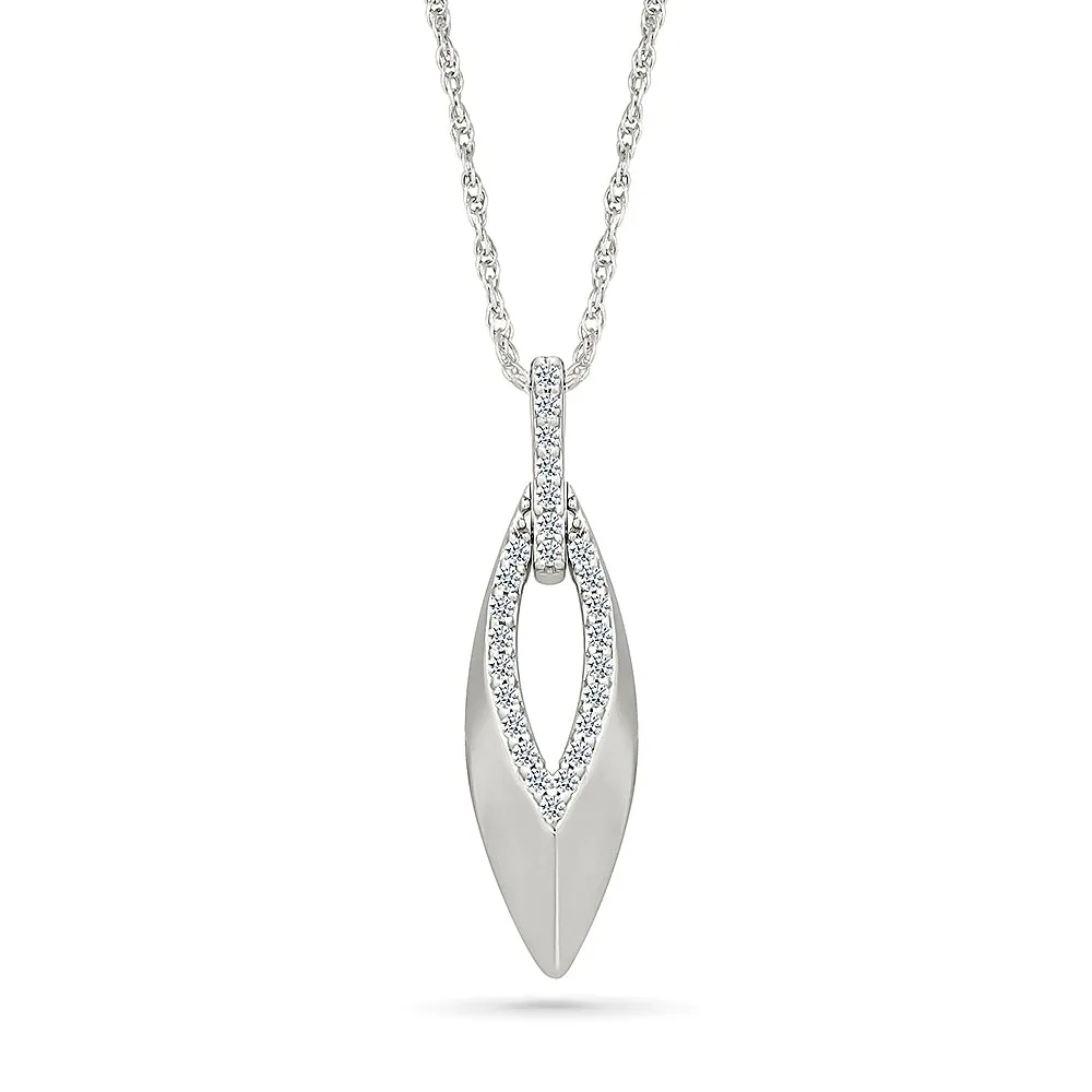 Teardrop Diamond  Pendant with Interlock