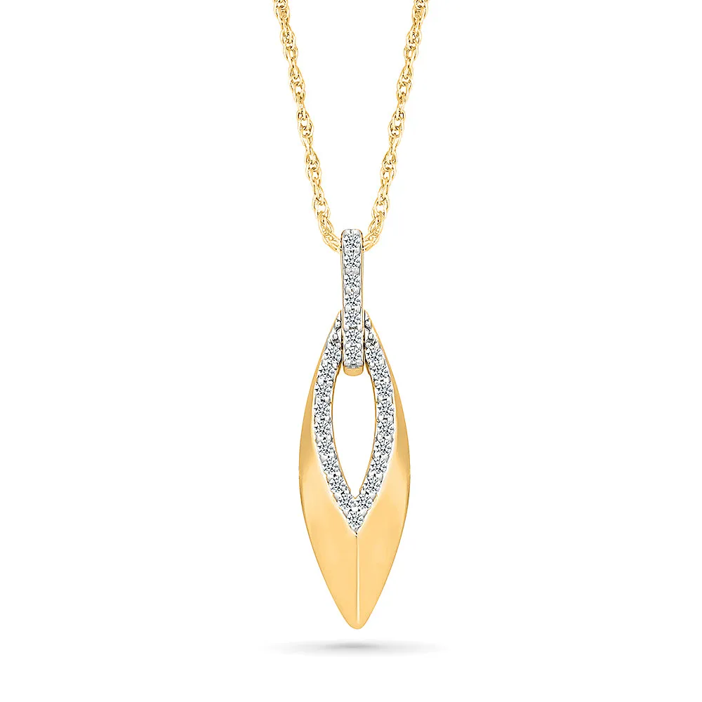 Teardrop Diamond  Pendant with Interlock