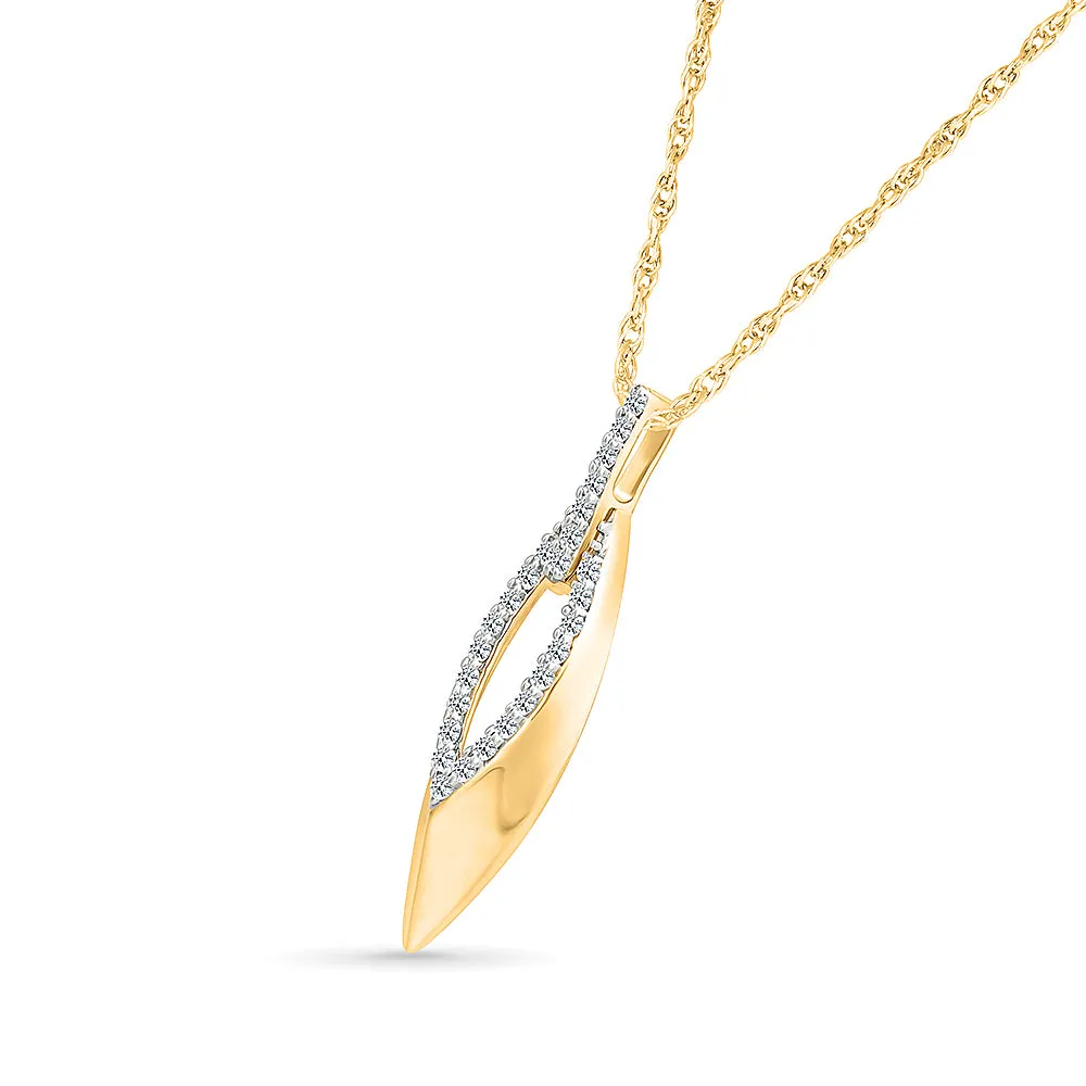 Teardrop Diamond  Pendant with Interlock