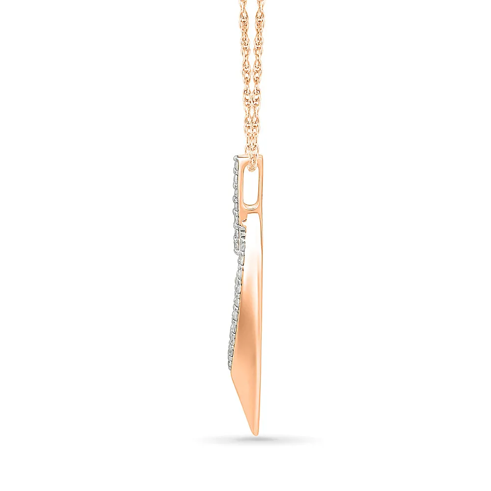 Teardrop Diamond  Pendant with Interlock