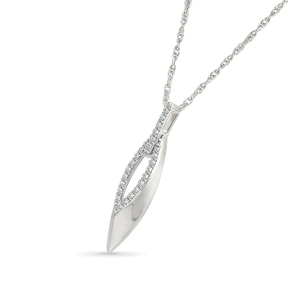 Teardrop Diamond  Pendant with Interlock