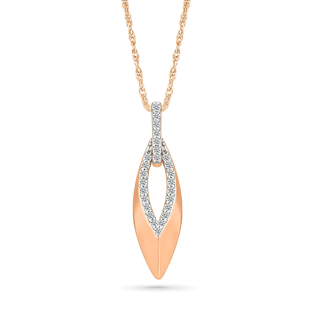 Teardrop Diamond  Pendant with Interlock