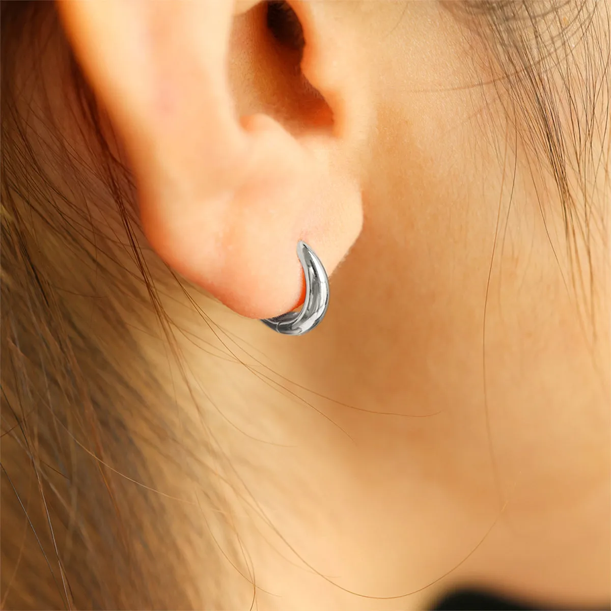 Teardrop Huggie Hoop Earrings