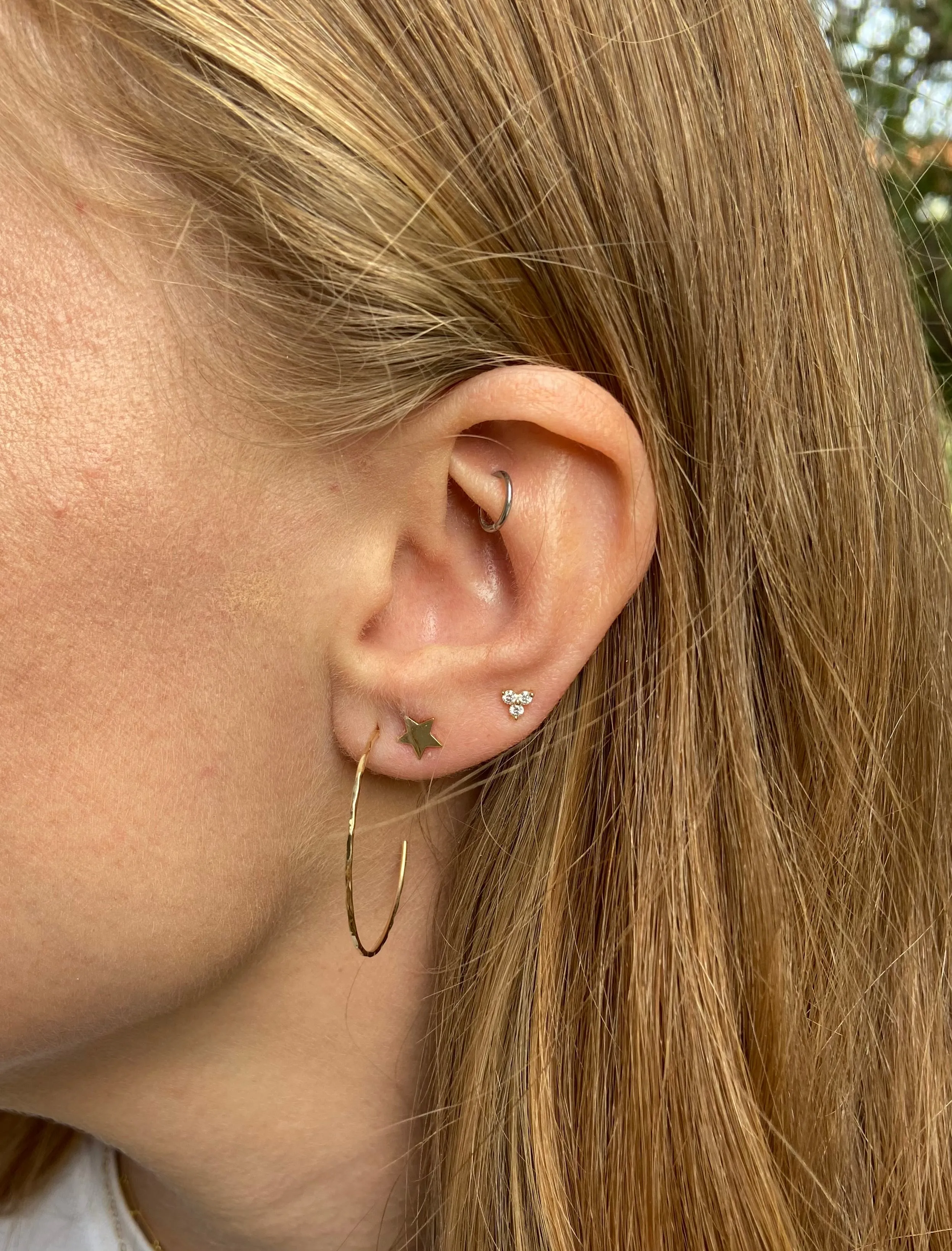 Thin Hammered Hoops