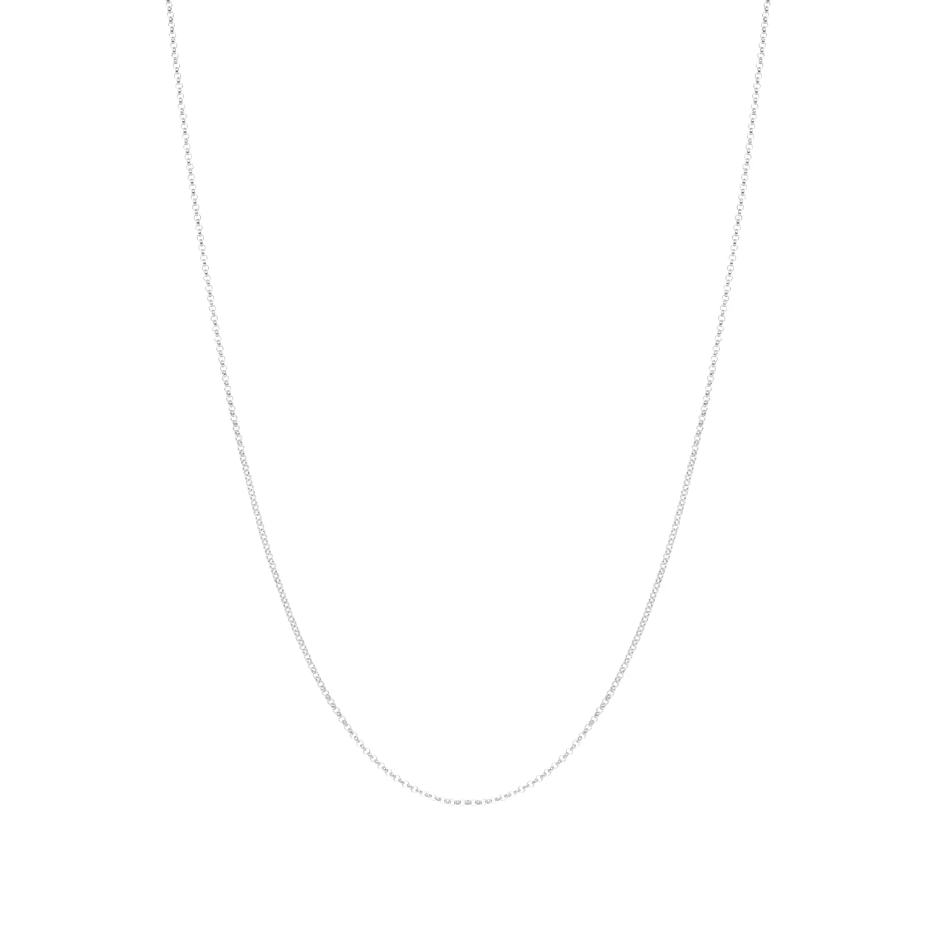 Thin Rolo Chain Necklace - Sterling Silver