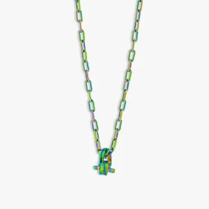 THOMPSON Multi Coloured Stainless Steel Twisted Knot Chain Necklace