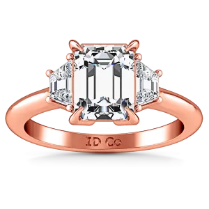 Three Stone Cushion Cut Engagement Ring Celesse 14K Rose Gold