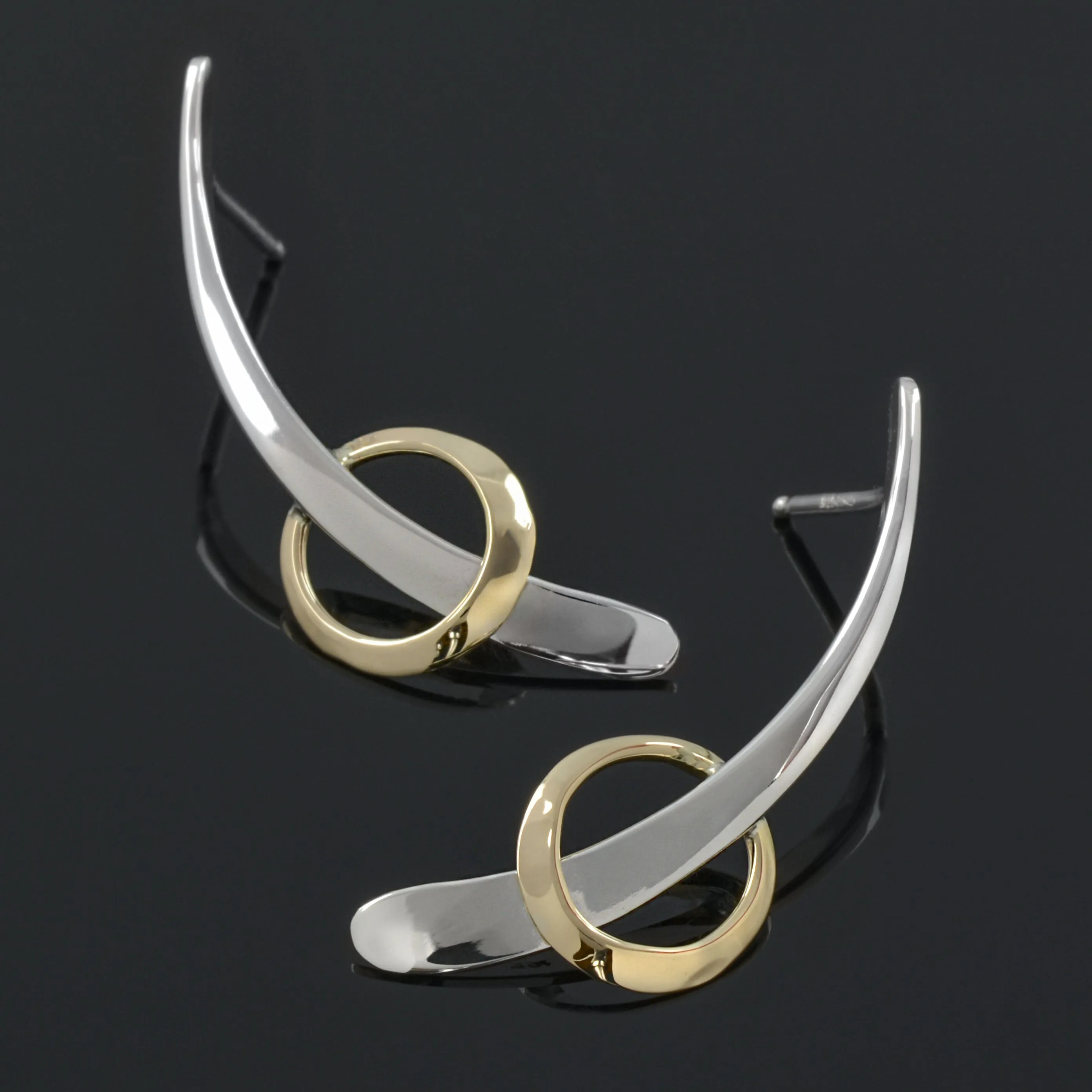 Trapped Circle Earrings By Tom Kruskal