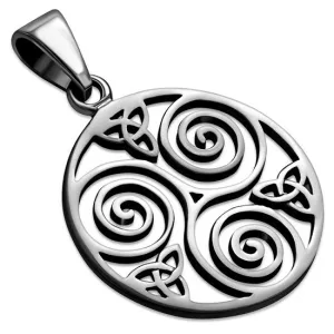 Triskele with Celtic Trinity Silver Pendant