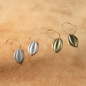 Tulip Drop Skinny Hoop Earrings