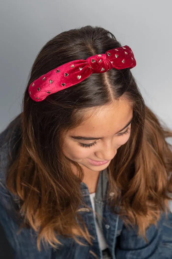 Velvet Knot Heart Headband