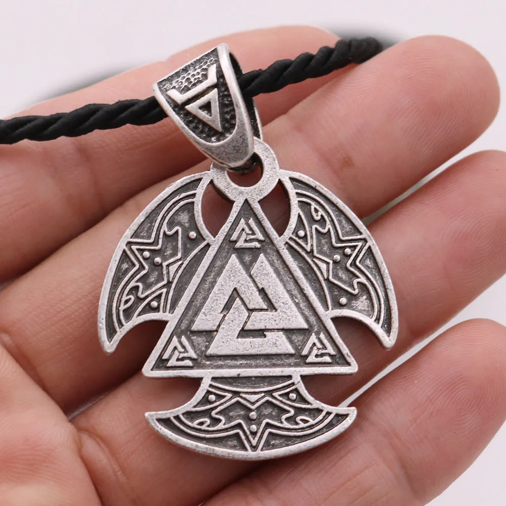 Viking Celtic Gold Necklace with Nordic Mythology Pendant for Men