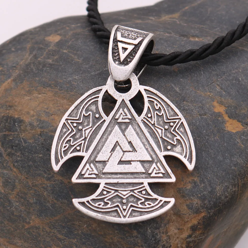 Viking Celtic Gold Necklace with Nordic Mythology Pendant for Men