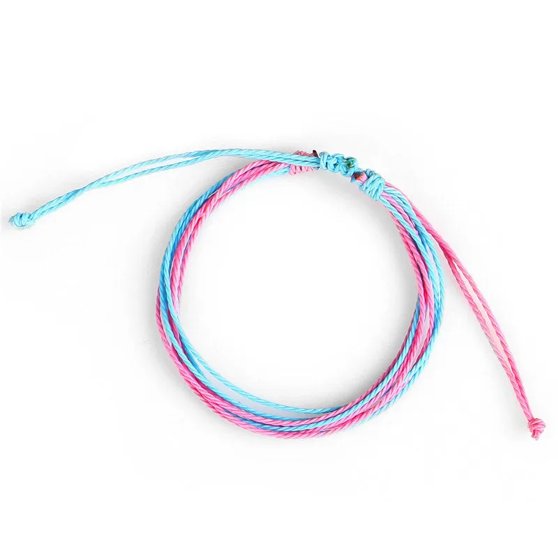 Wax Line Creative Handwoven Bracelet Colorful Drawstring