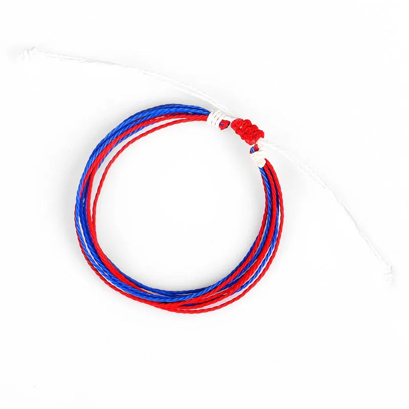 Wax Line Creative Handwoven Bracelet Colorful Drawstring