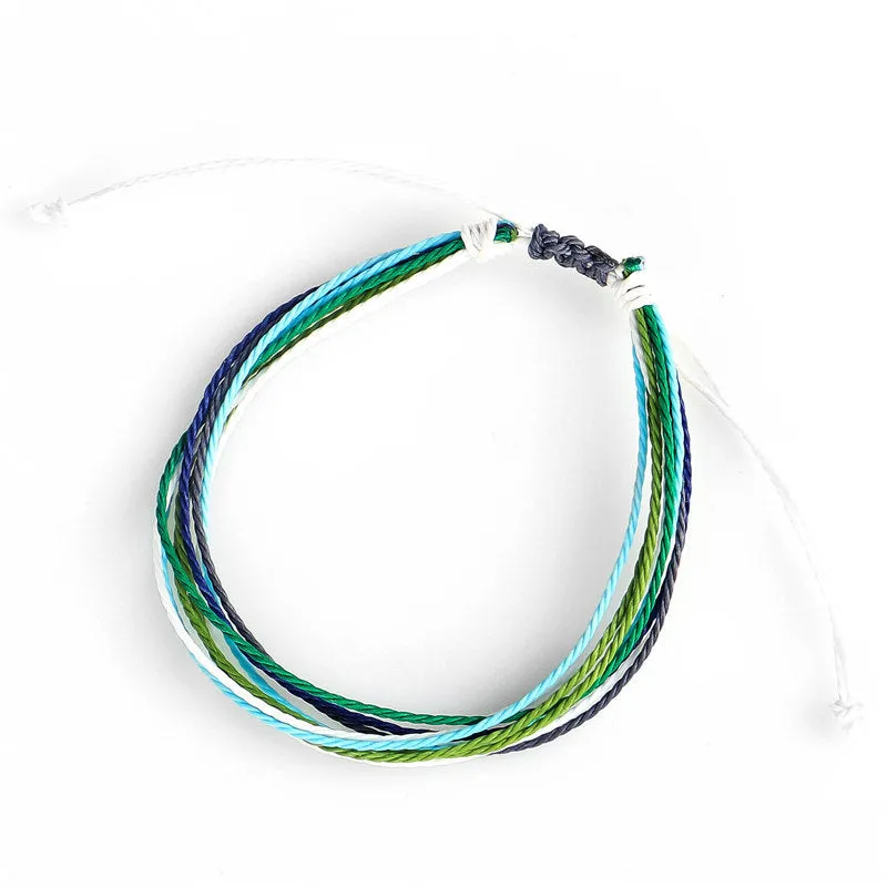 Wax Line Creative Handwoven Bracelet Colorful Drawstring