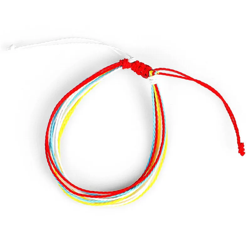 Wax Line Creative Handwoven Bracelet Colorful Drawstring