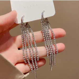 Western white diamond stone earrings