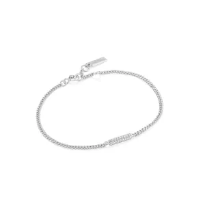 White Glam Bar Bracelet