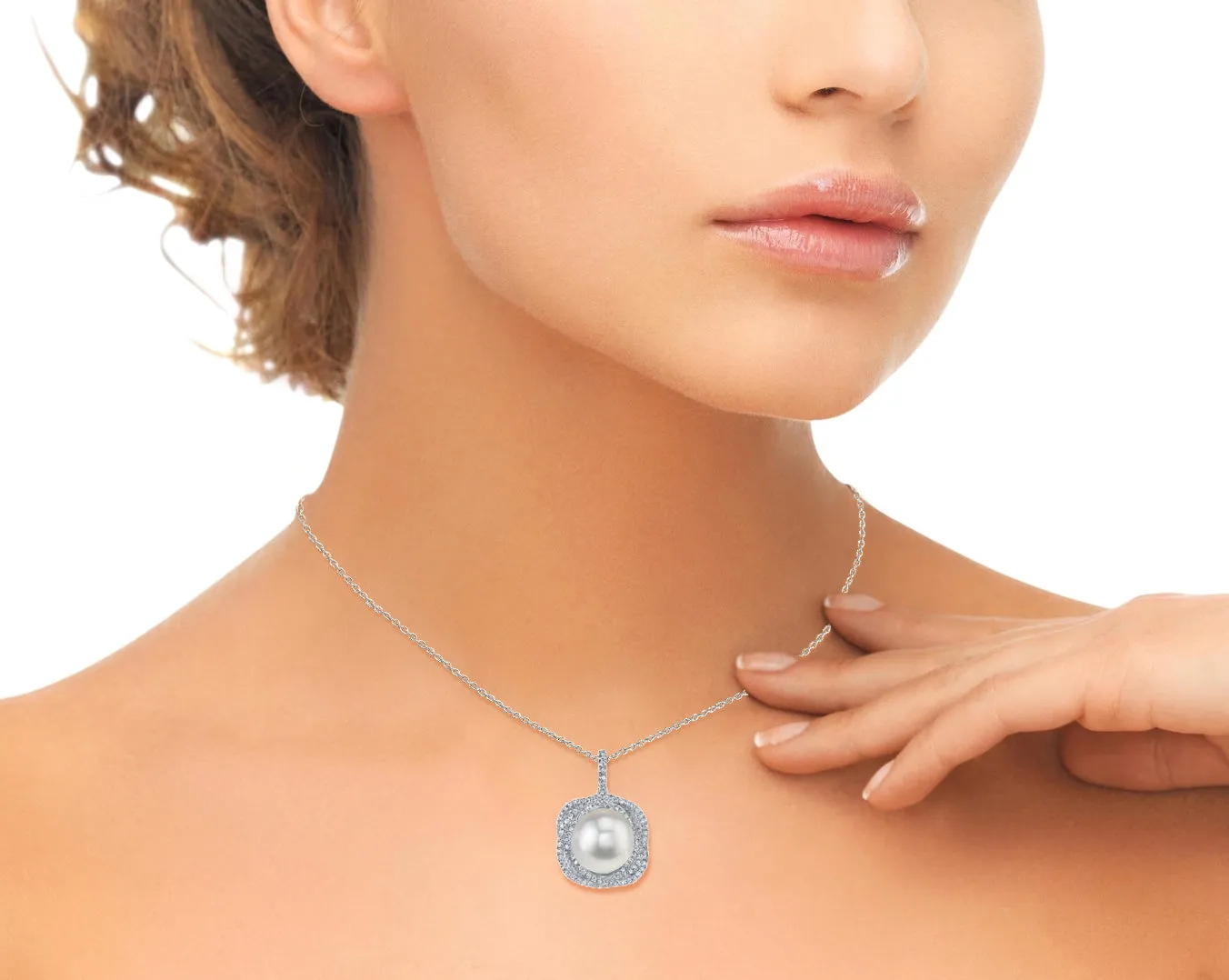 White South Sea Pearl & Diamond Orion Pendant