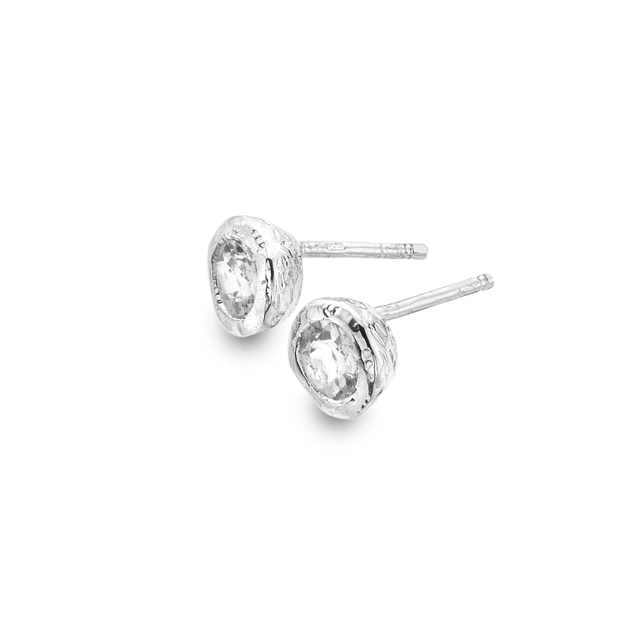 White Topaz Rock Studs