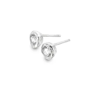 White topaz rock studs