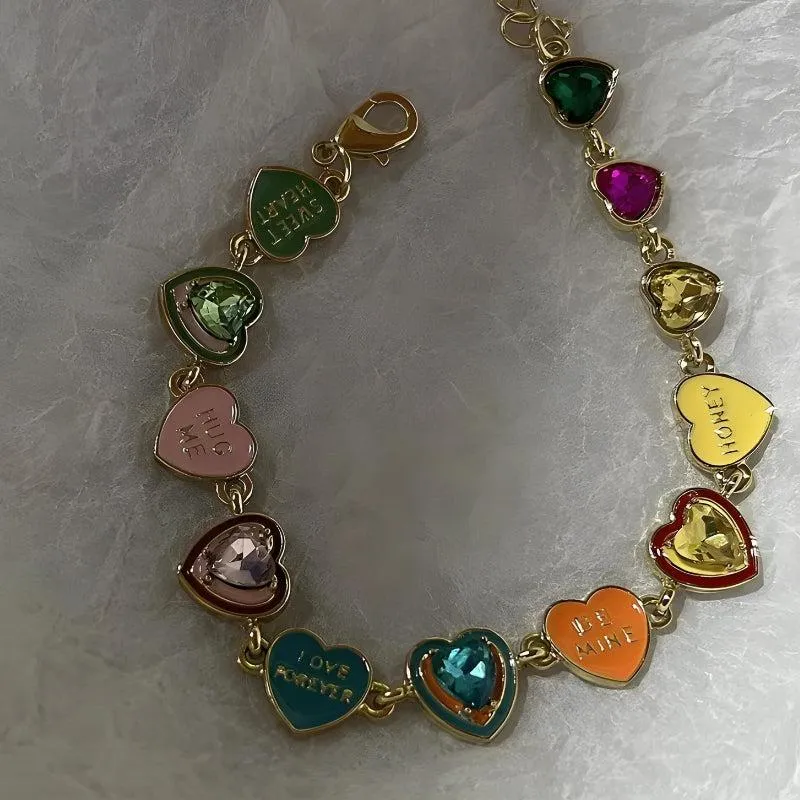 Y2K Colorful Heart Bracelet