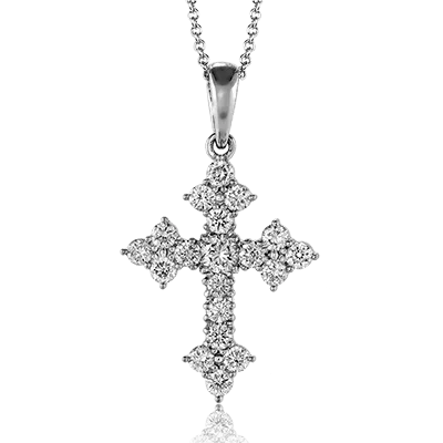 ZP149 Cross Pendant in 14k Gold with Diamonds